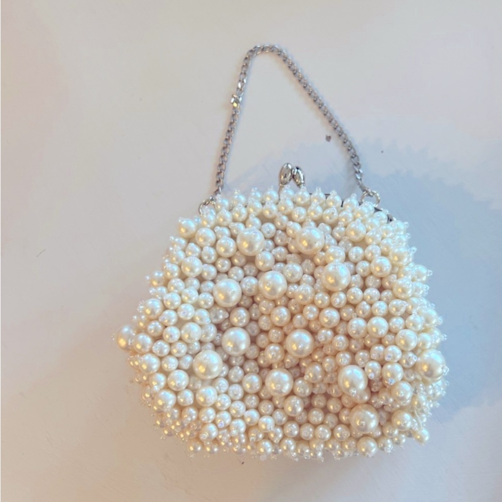 Banana Republic Pearl Cream Clutch Bag
